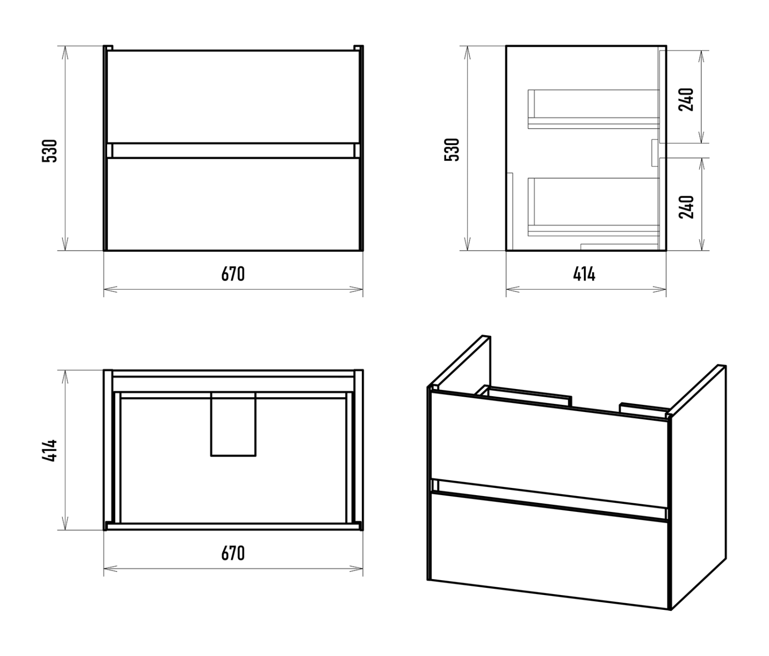 Тумба с раковиной Misty Твист 70 подвесная (белая)