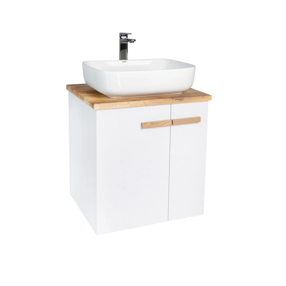 Тумба подвесная Viant Мюнхен 70 с раковиной Moduo 50, белый