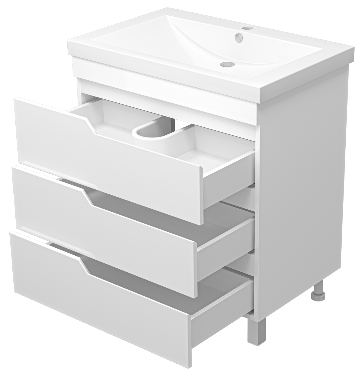 Тумба с раковиной Misty Софт 75 белый