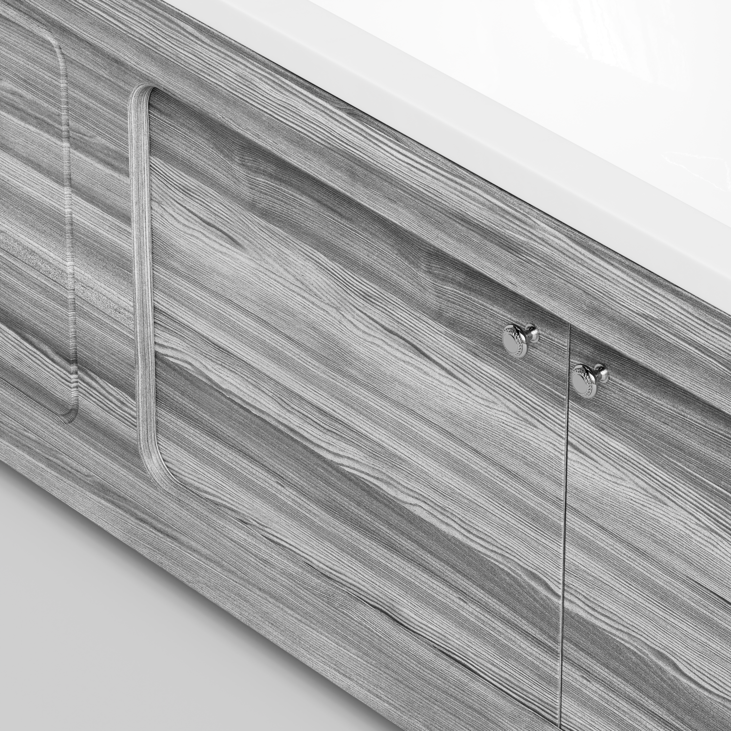 Экран под ванну Vod-ok Лидер 180 раздвижной Лиственница структурная контрастно-серая