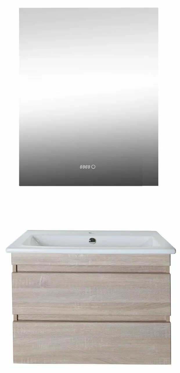 Тумба с раковиной Асб-мебель Лира 75 подвесная, дуб сонома