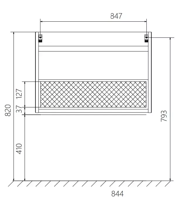 Тумба подвесная 1Marka Соната 90П с раковиной Нота New Polytitan 90, 1 ящик, белый