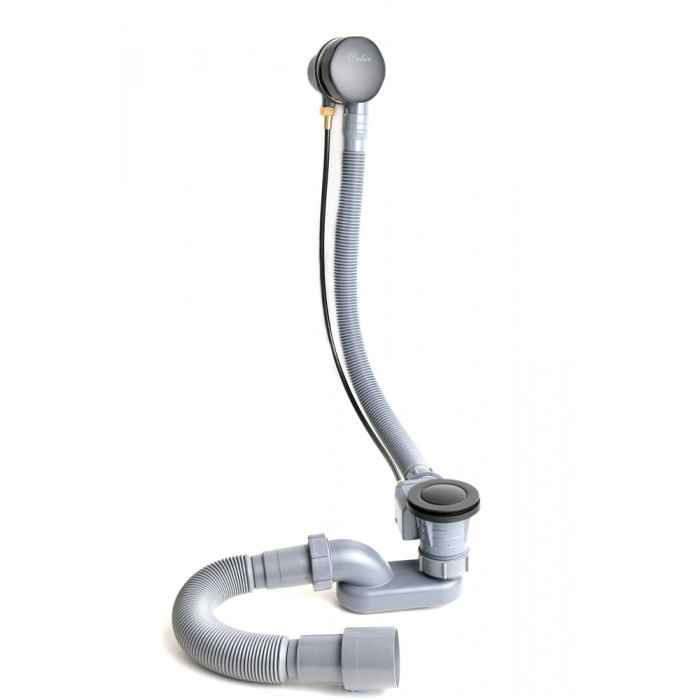 Слив-перелив для ванны автомат Delice DLR000019 оружейная сталь