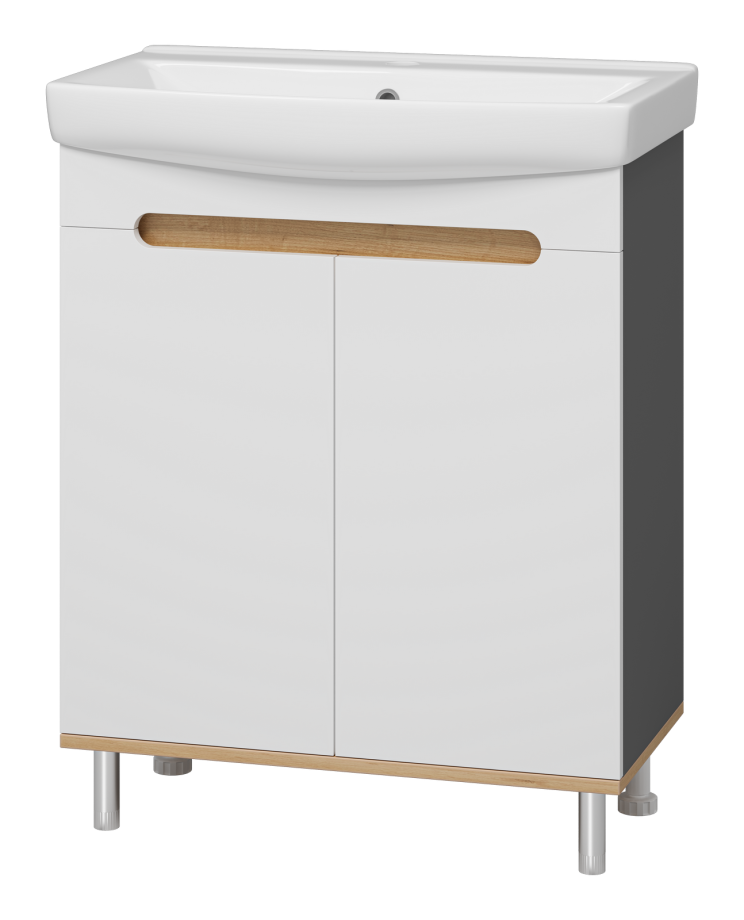 Тумба с раковиной Misty Сканди 70 белый/дуб крафт золотой
