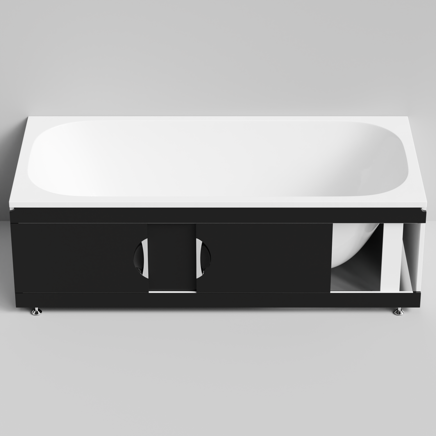 Экран под ванну Vod-ok Топ 180 раздвижной Черный глянец