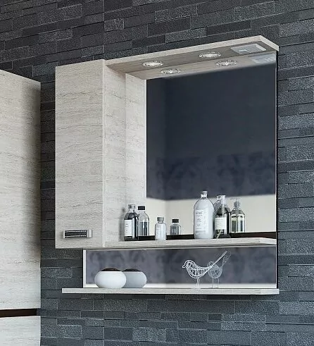 Зеркало с шкафчиком Sanflor Техас 60 L свет, орегон