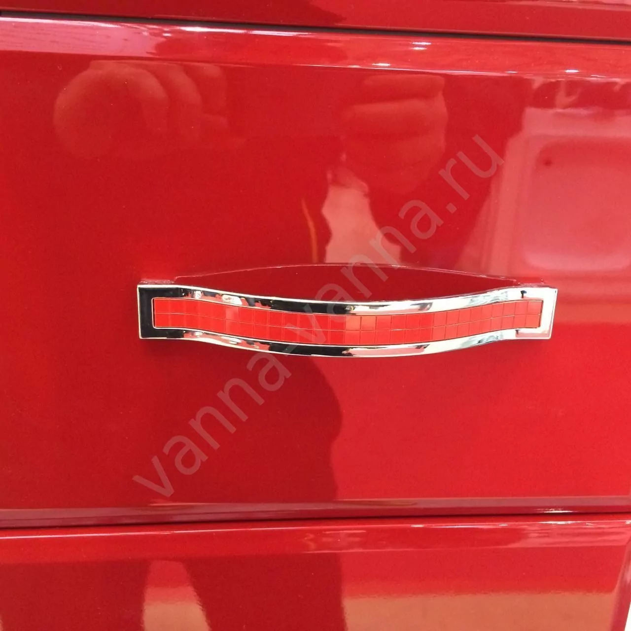 Тумба напольная с накладной раковиной Bellezza Рио 90 левая, красная с черным