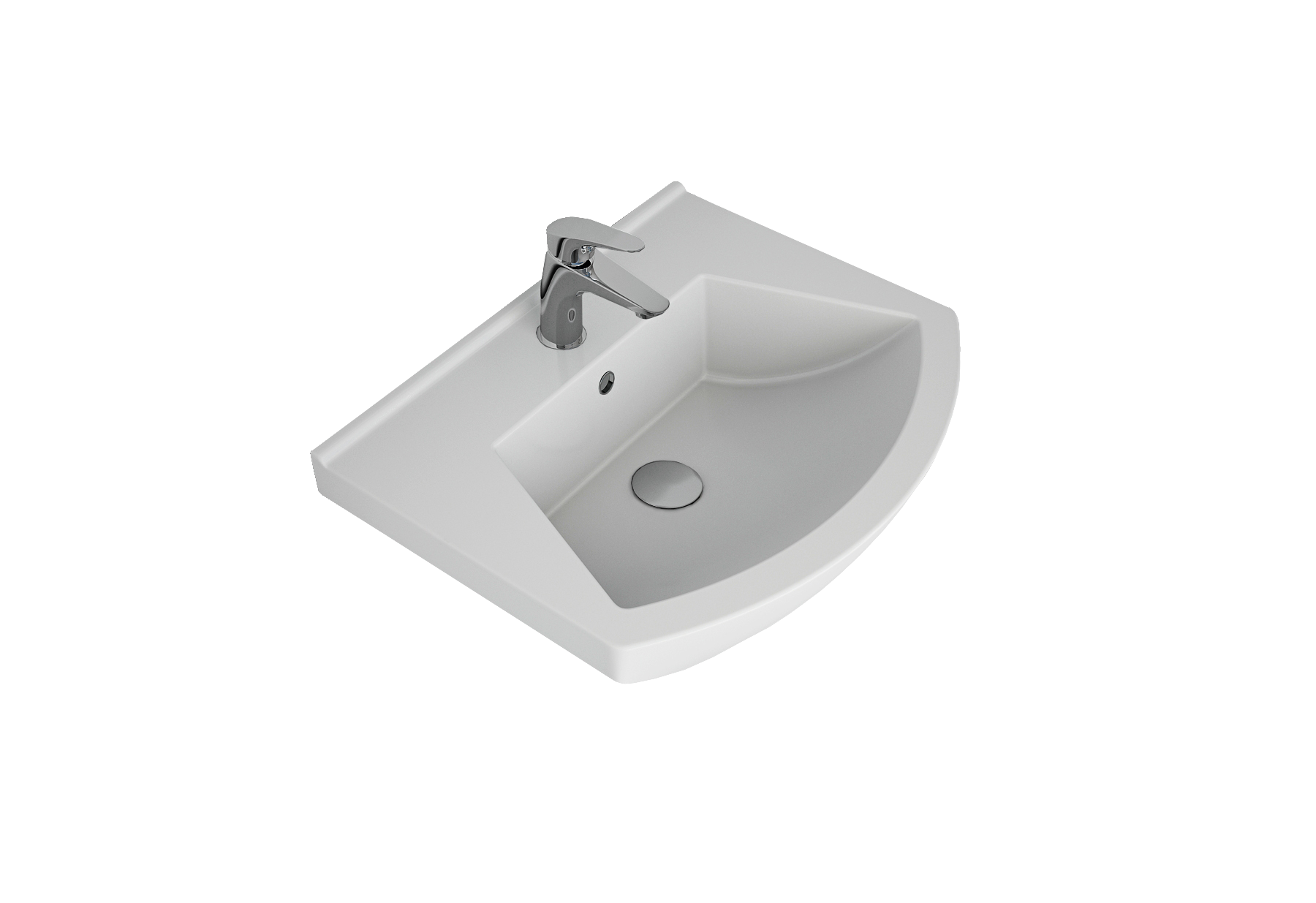 Тумба с раковиной Адам 55 напольная, Мрамор Белый софт тач