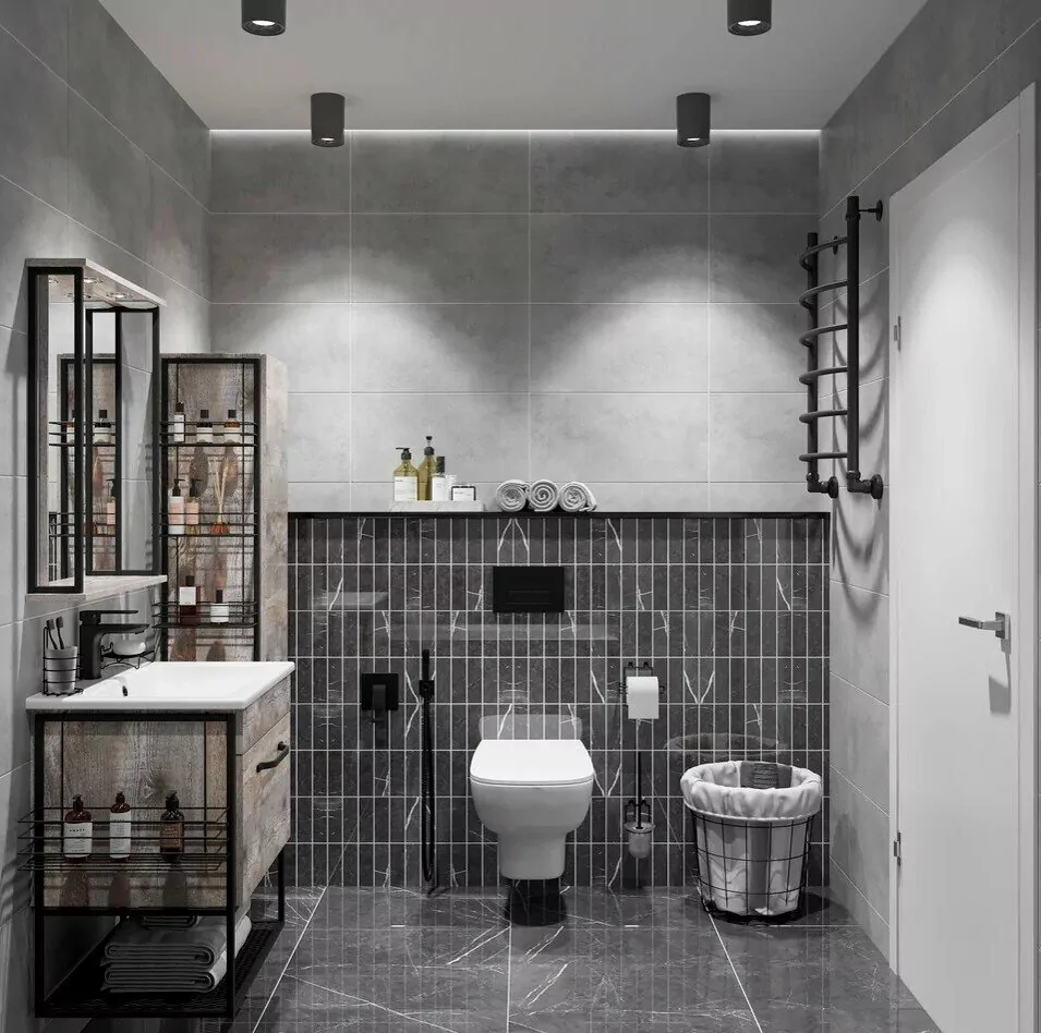 Зеркало Sanflor Бруклин 60 свет, бетон пайн, экзотик