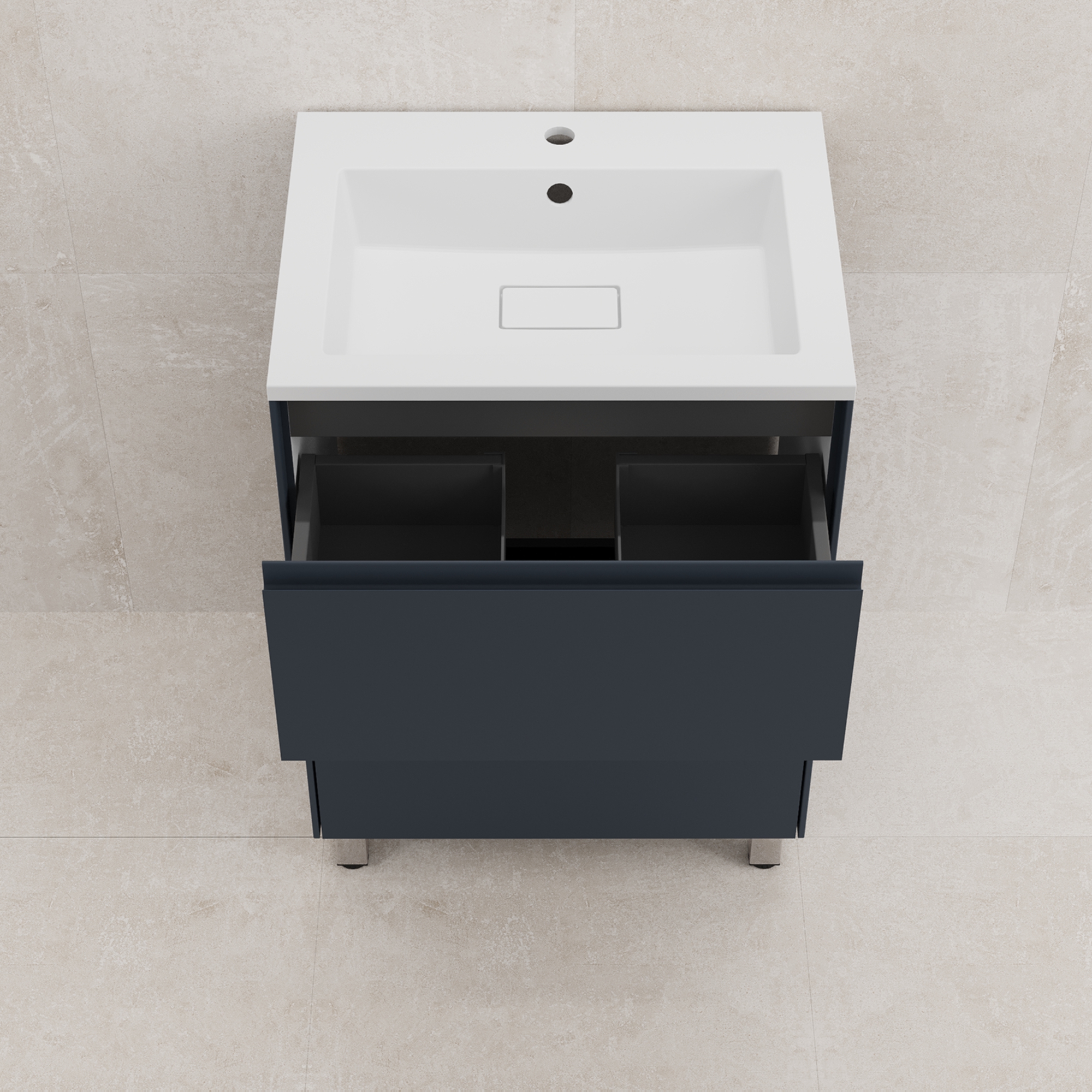 Тумба напольная Style Line Лима 60 с раковиной Line 60, 2 ящика, графит