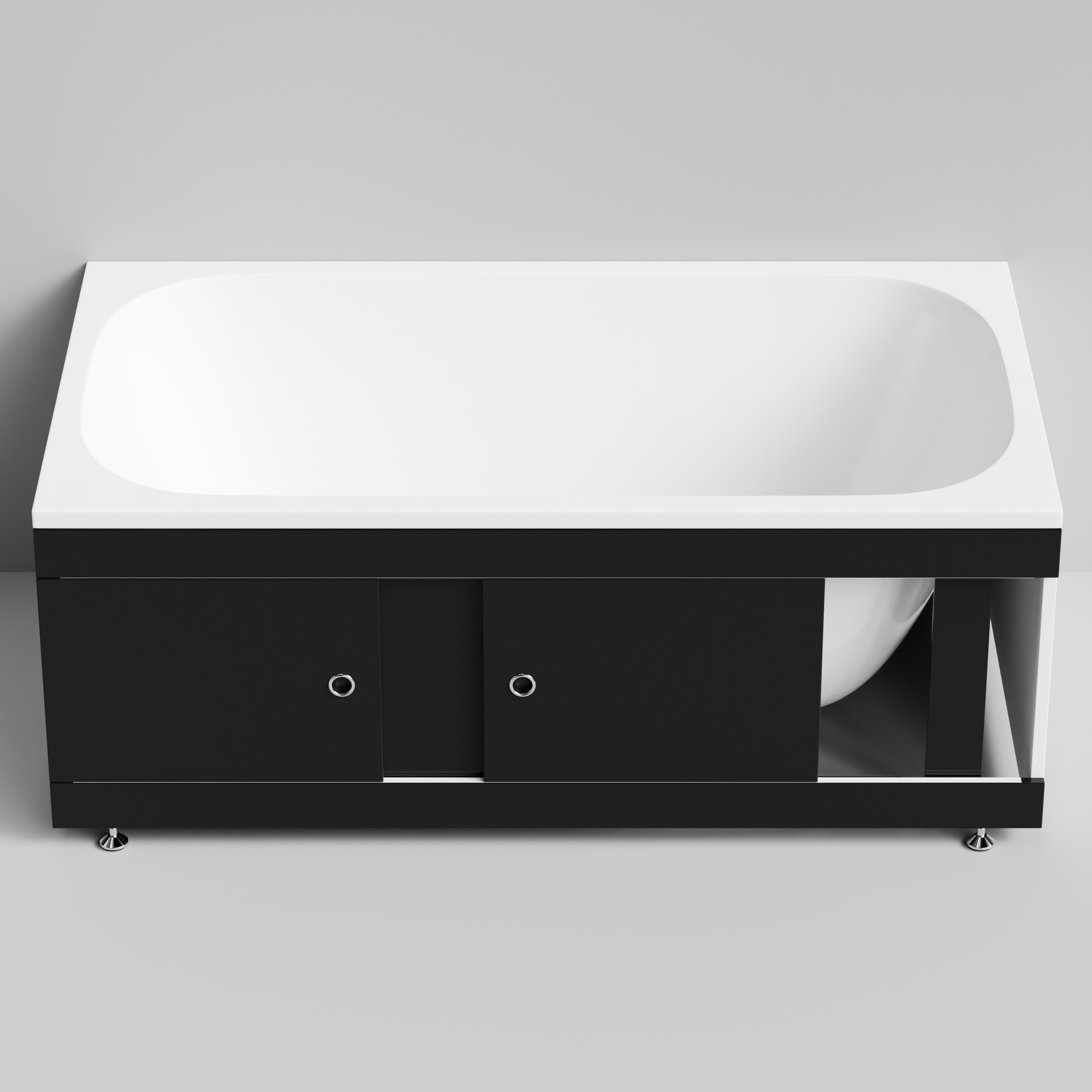 Экран под ванну Vod-ok Купе 150 раздвижной Черный глянец