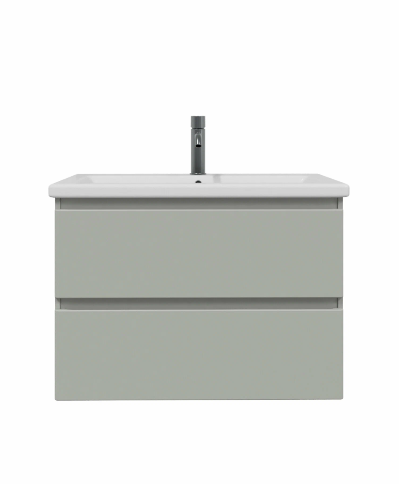 Тумба подвесная SanStar Riana 80 с раковиной Como 80 (комплект), грей