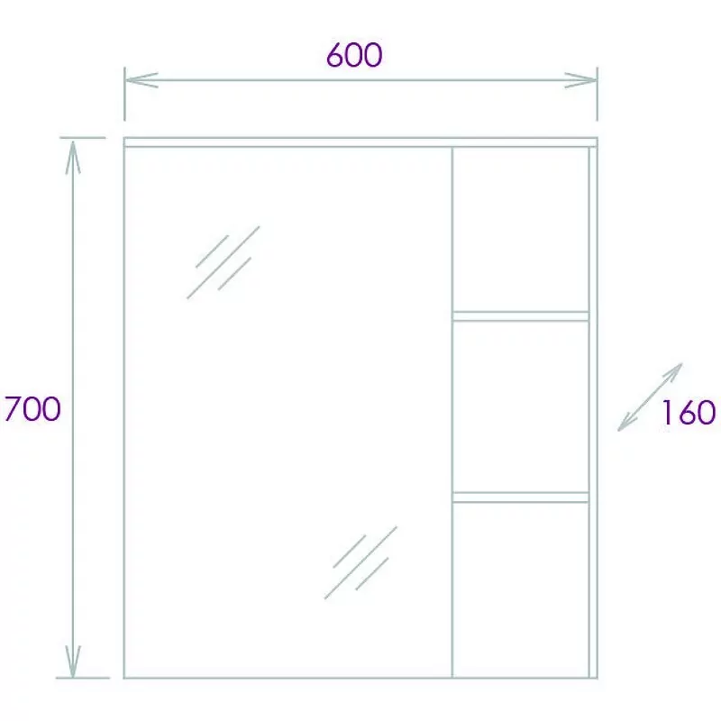 Зеркало-шкаф Onika Легран 60.00У L/R универсальное, дуб галифакс