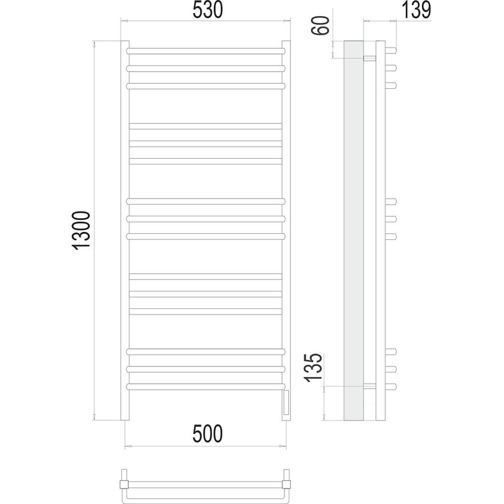 Полотенцесушитель электрический Terminus Соренто П15 50х130