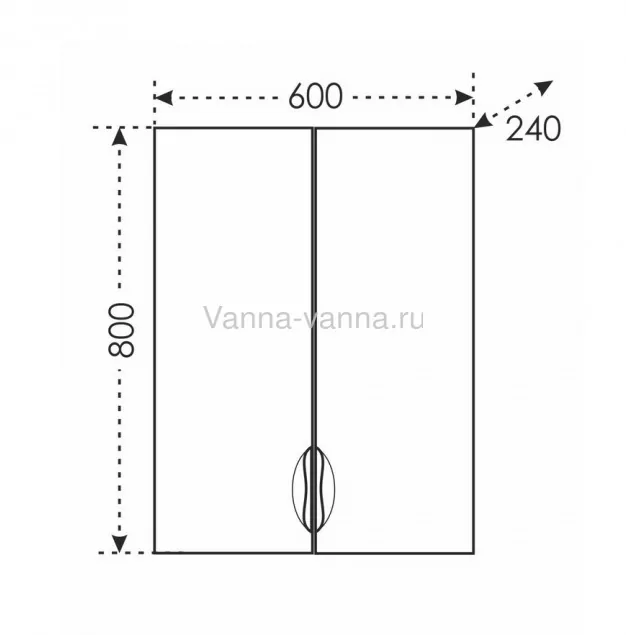 Шкаф навесной Санта Родос 60х80 две двери, белый