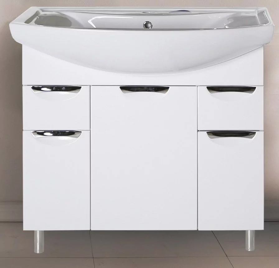 Тумба с раковиной Асб-мебель Мессина 80 напольная, белый