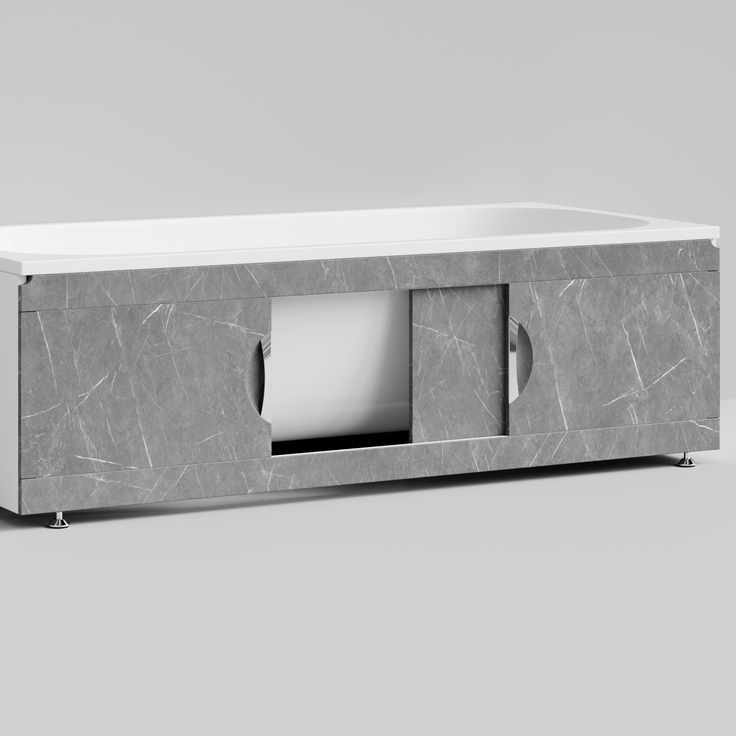 Экран под ванну Vod-ok Топ 180 раздвижной Мрамор Серый софт тач