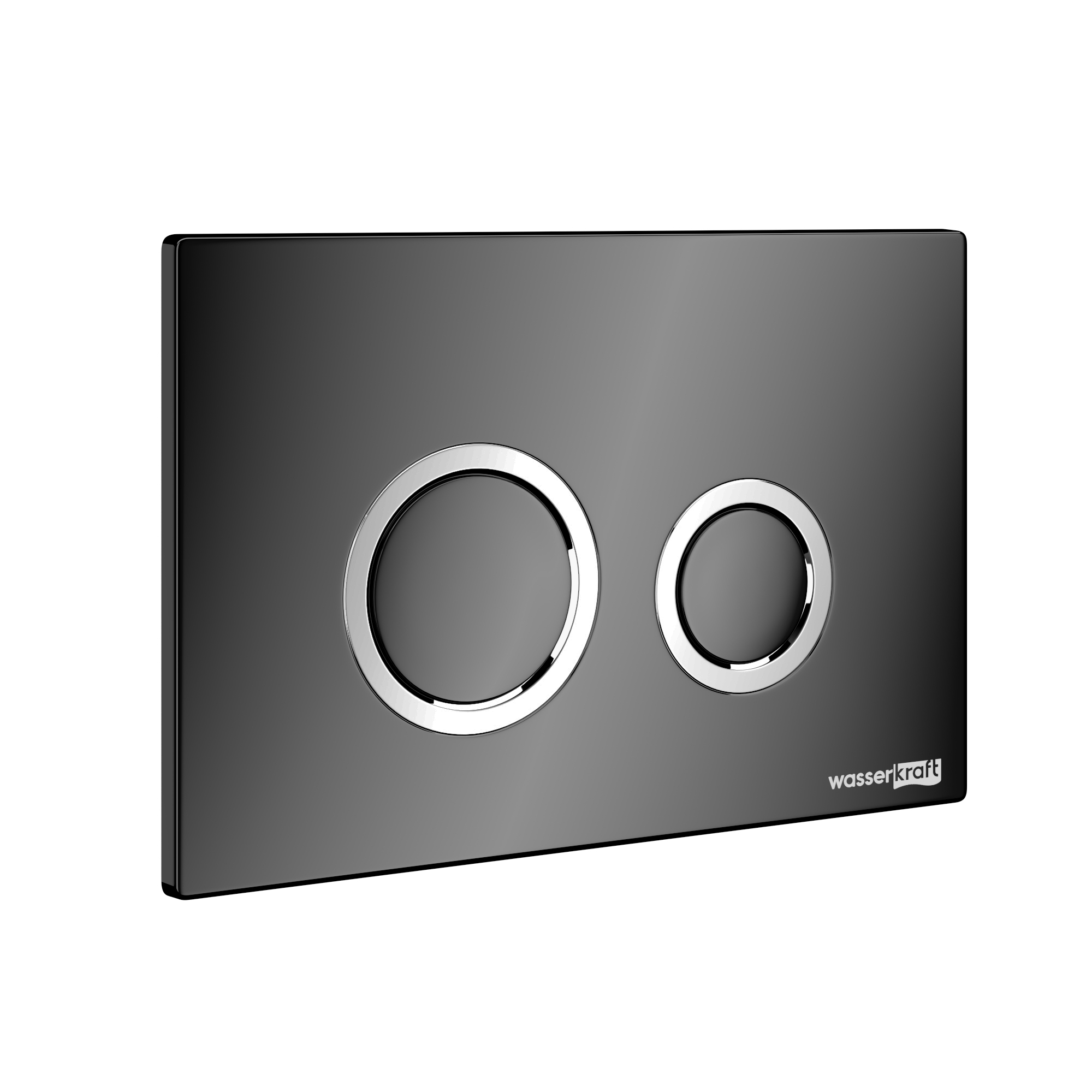 Кнопка смыва WasserKraft PB01 механическая, черный глянец