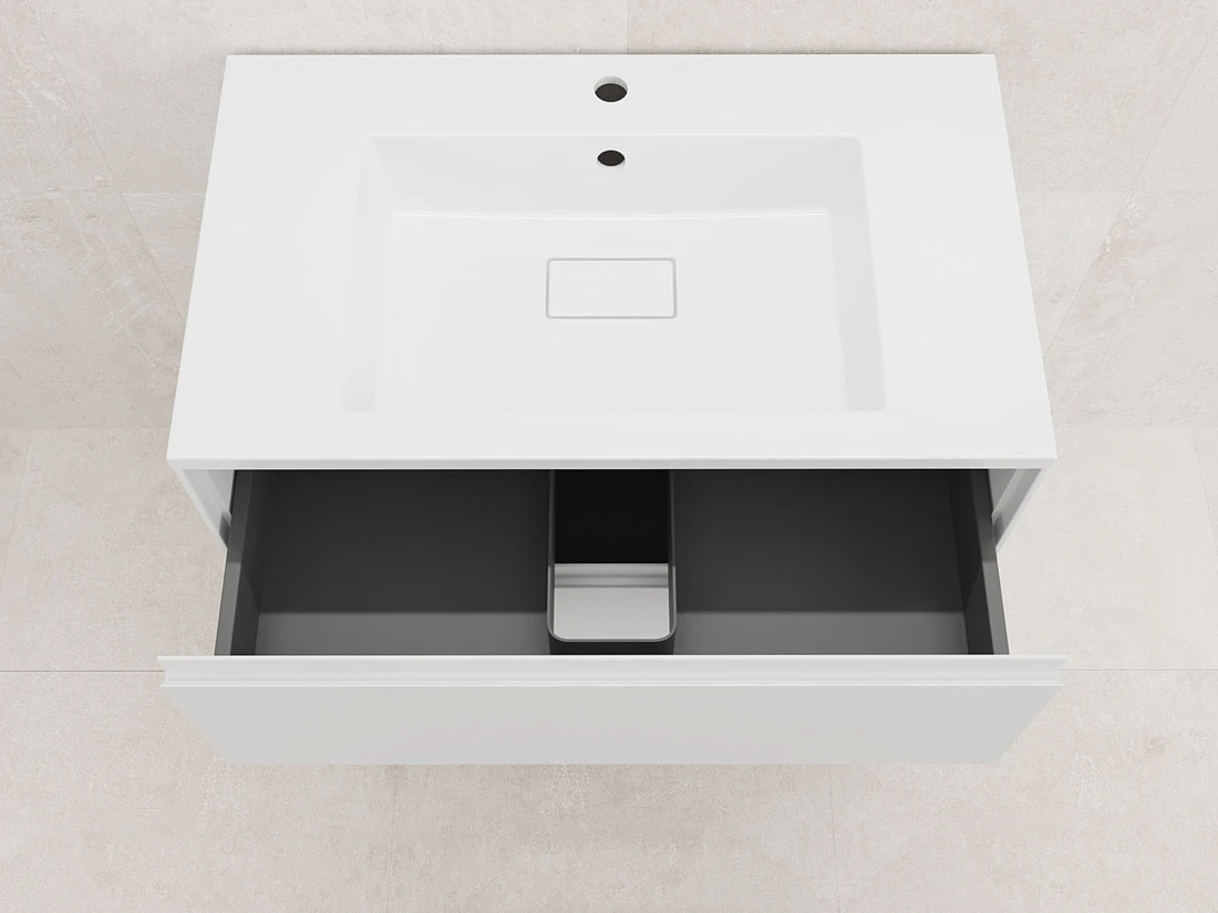 Тумба с раковиной Style Line Лима 80 напольная, белый матовый