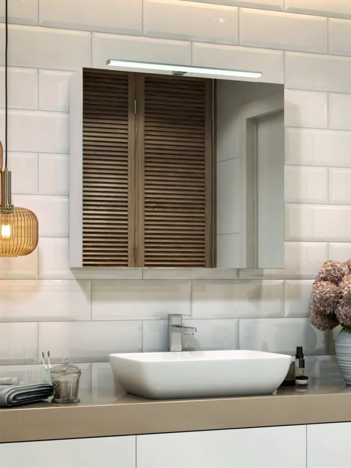 Зеркало-шкаф Vigo Plaza 80, свет, белый