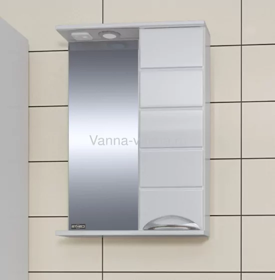 Зеркало-шкаф Санта Родос 60 R свет, белый