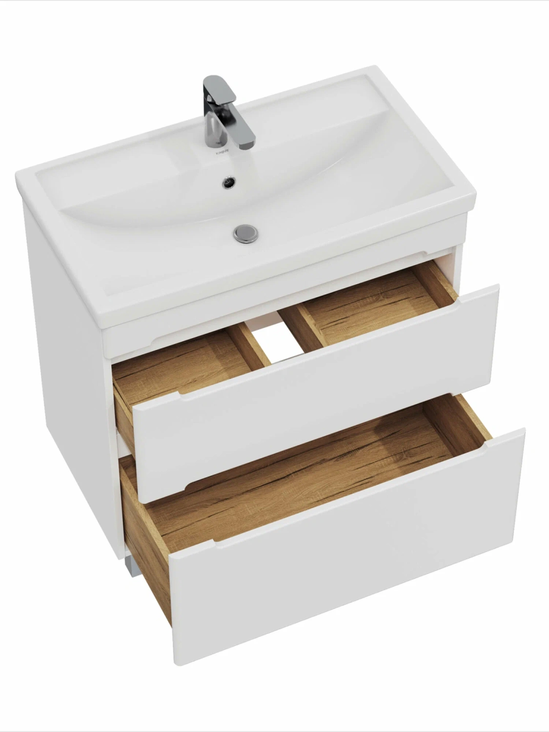 Тумба напольная SanStar Адель 80 с раковиной Фостер 80, белая