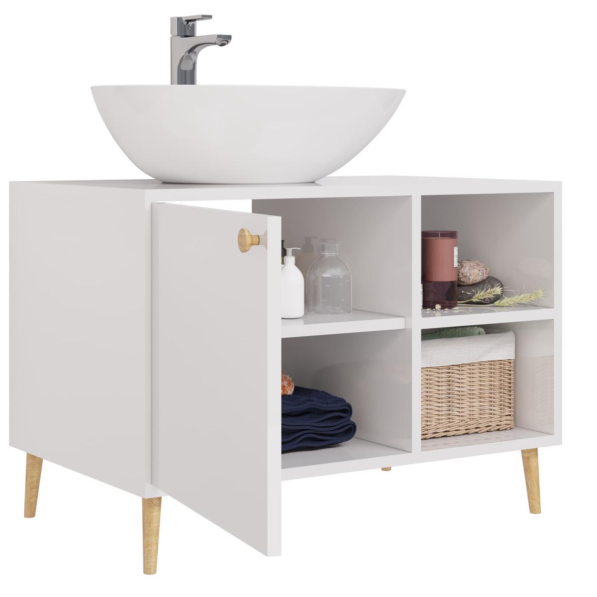 Тумба с раковиной напольная Dreja Luno 80 см, белый