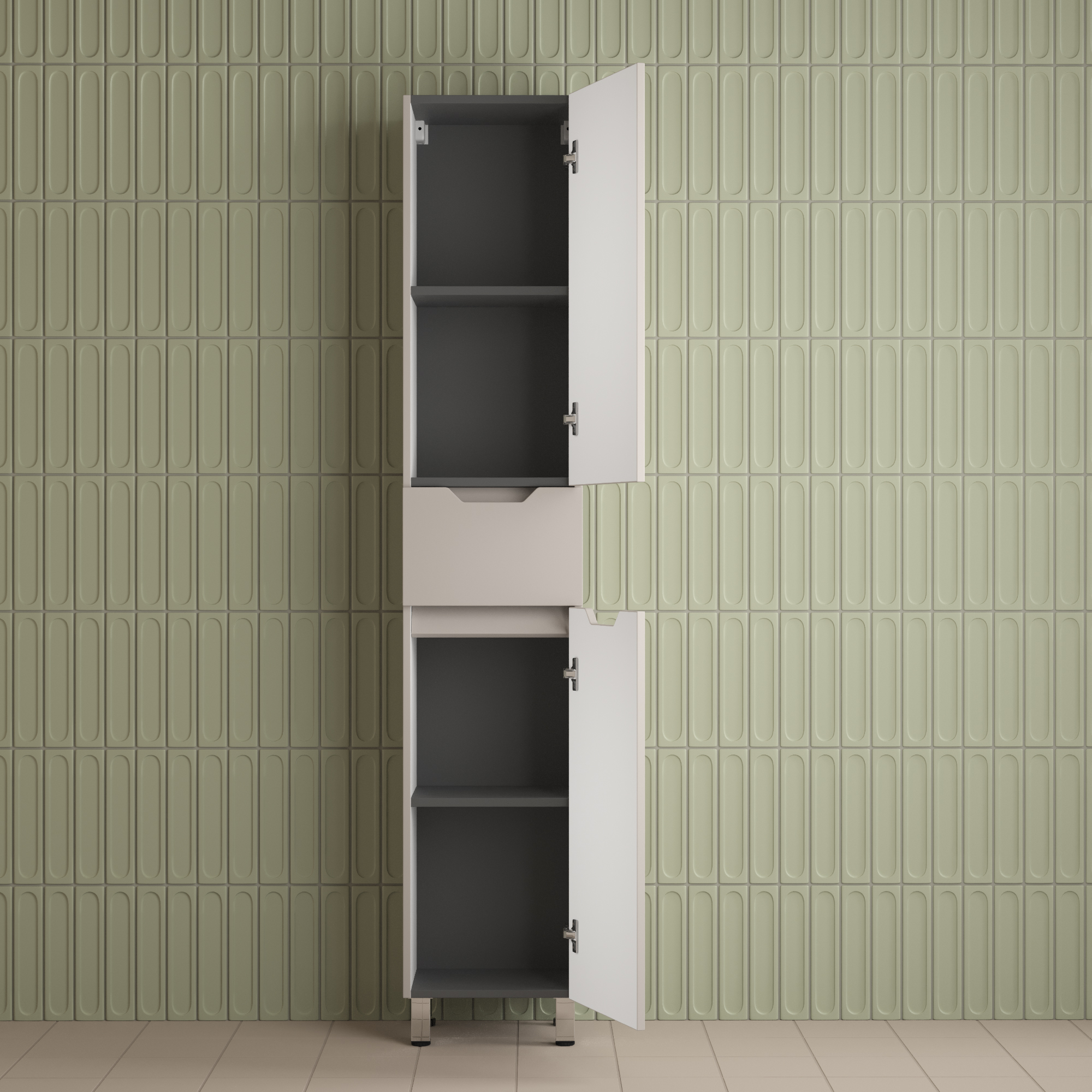 Пенал Style Line Остин 36 R, напольный, 1 ящик, крем