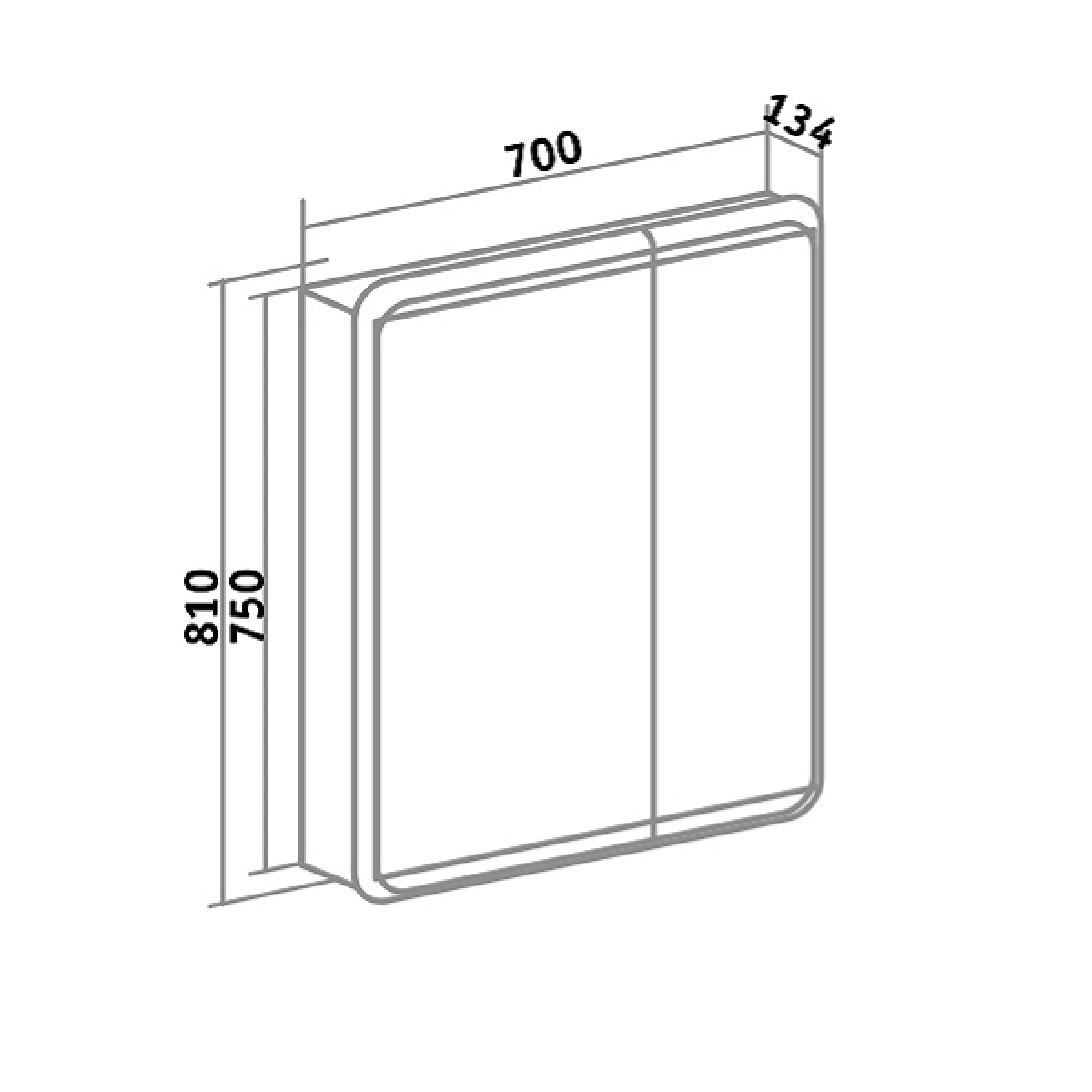Зеркало-шкаф Runo Эрика 70 белый