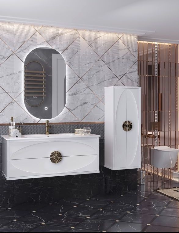 Пенал Opadiris Ибица 50 подвесной, белый, золото