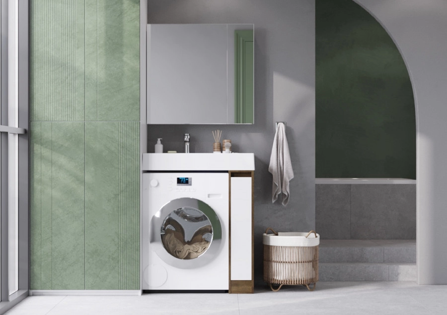 Тумба под раковину AQUATON Лондри 20 Дуб Рустикальный/белый