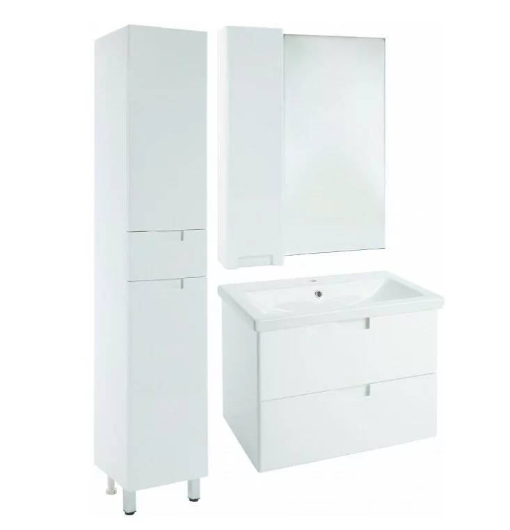 Тумба c раковиной Bellezza Пегас 70 подвесная, 2 ящика, белая