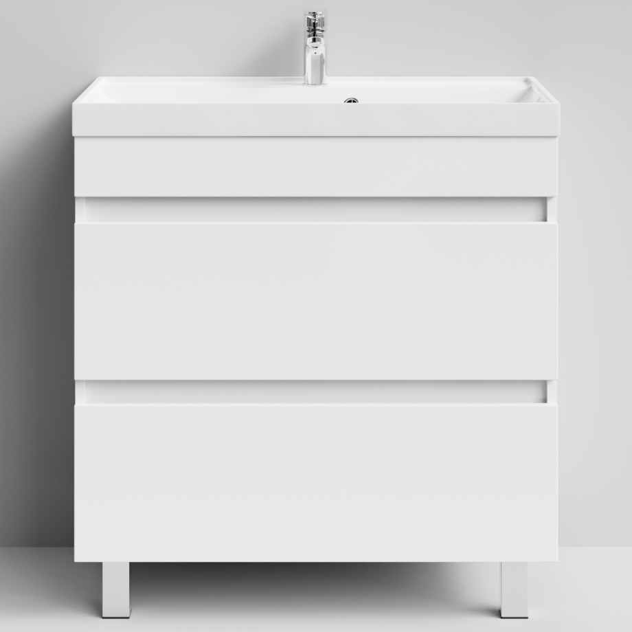 Тумба напольная Vod-ok Бест 80 с раковиной Classica 80, белый + 13 цветов