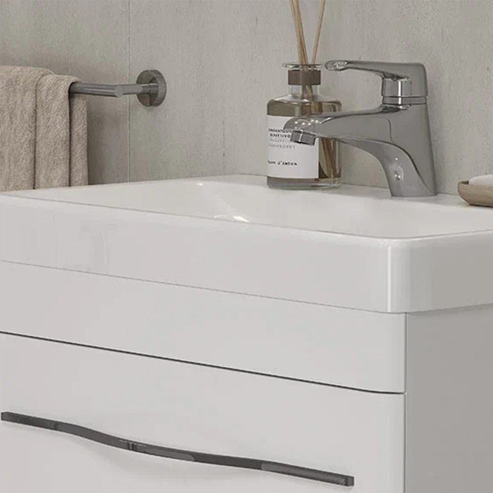 Тумба с раковиной подвесная Velvex Jill tp.JIL.9595.60.2Y белый матовый, 60 см