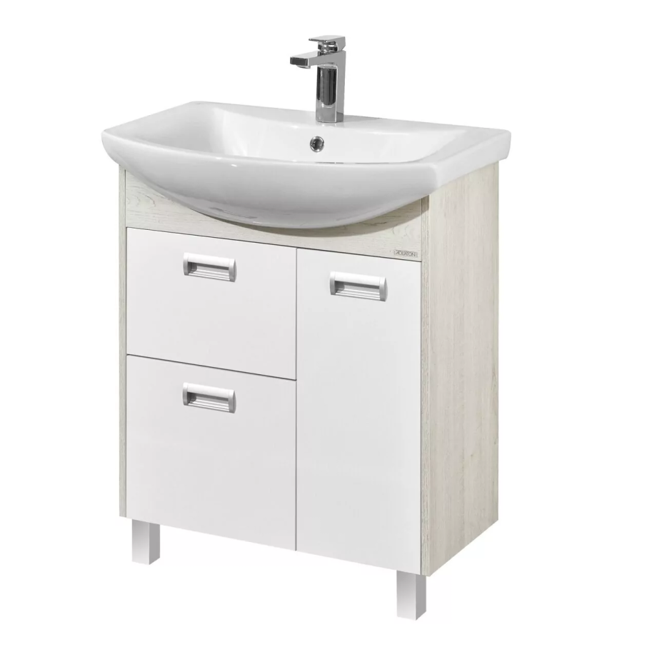 Тумба напольная Aquaton Бекка 70 с раковиной Балтика 70, белый