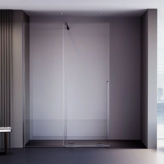 Душевая перегородка Veconi Premium Trento PTDW-50GR, 1400x2000, брашированный графит, стекло прозрачное