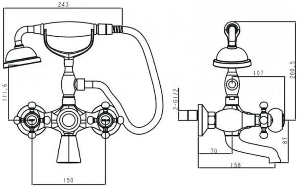 Смеситель для ванны Timo Nelson 1914Y-CR antique Антик