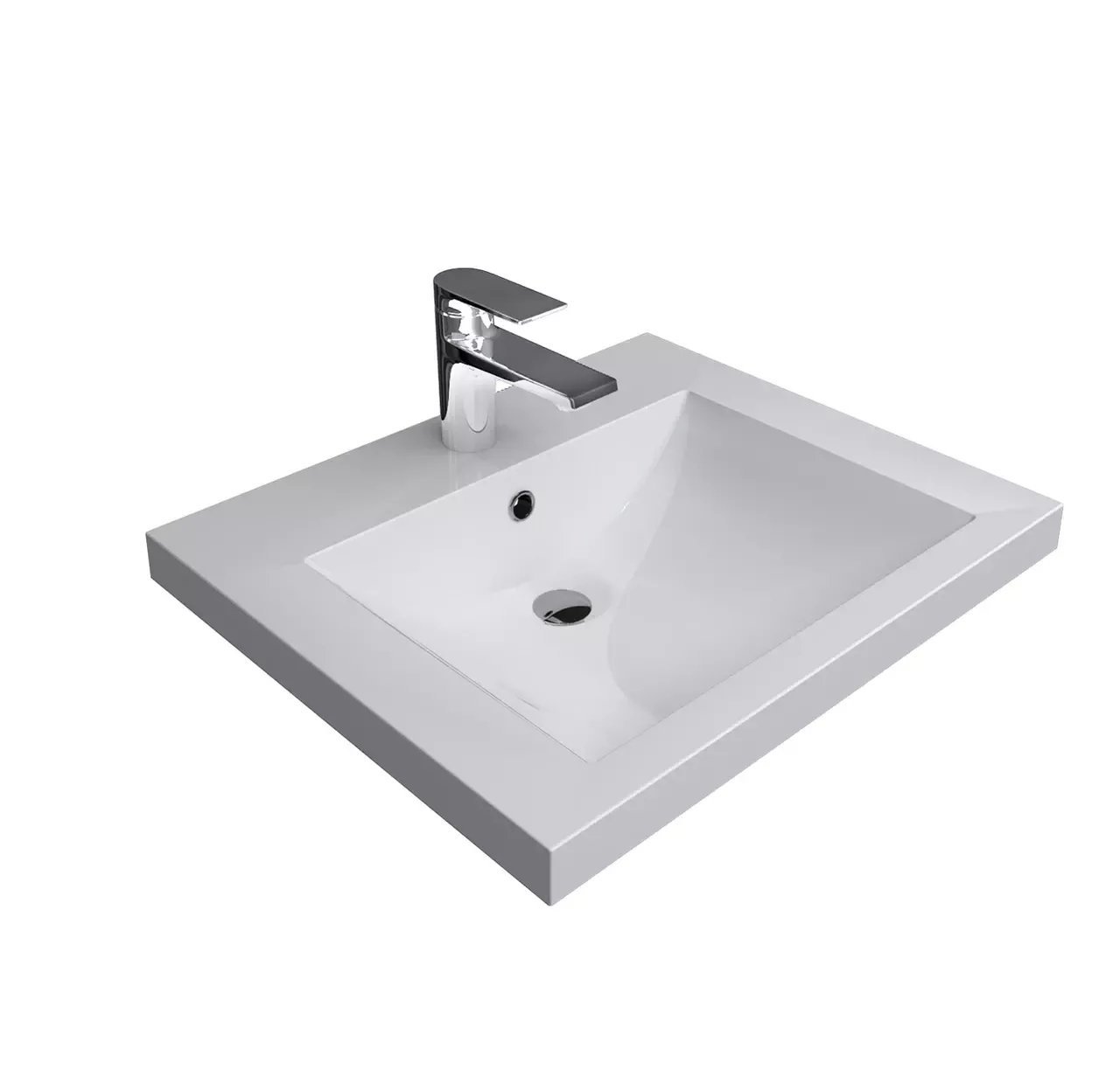 Тумба подвесная 1Marka Этюд 58П с раковиной Нота New Polytitan 58, 1 ящик, белый