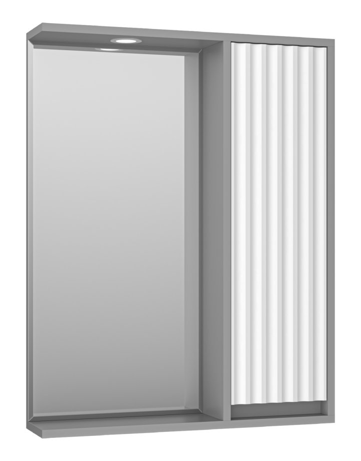 Зеркало-шкаф Brevita Balaton 65 R, белый/серый