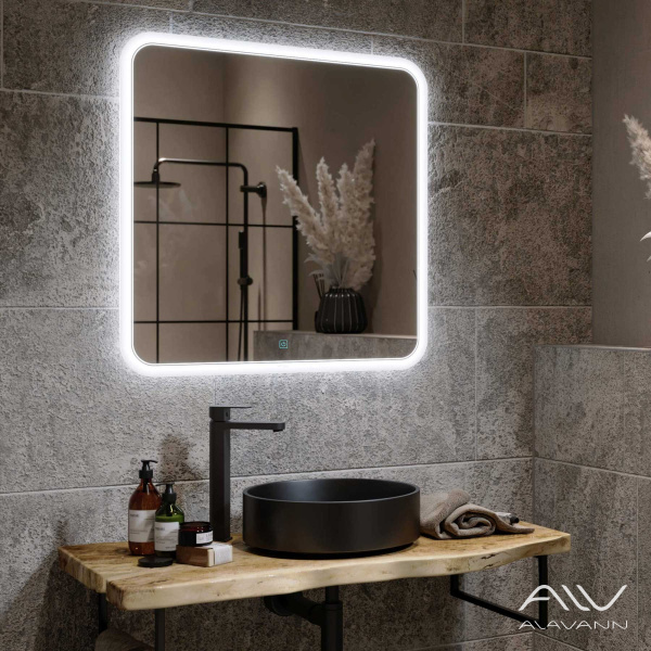 Зеркало Alavann Anna 70 свет, сенсор, антизапотевание, белый