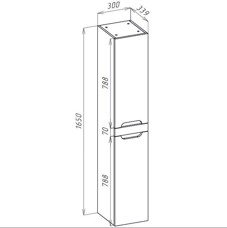 Пенал Bellezza Грейс 30 L/R подвесной, дуб светлый