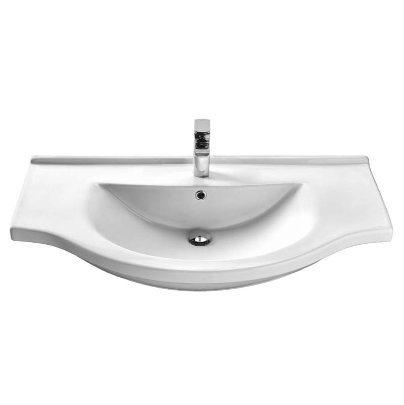 Тумба с раковиной Francesca Доминго 100 напольная, 4 двери, 2 ящика, белая