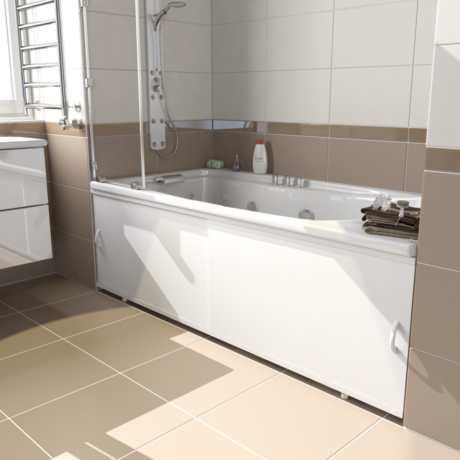 Экран под ванну Emmy Эко 180 раздвижной белый