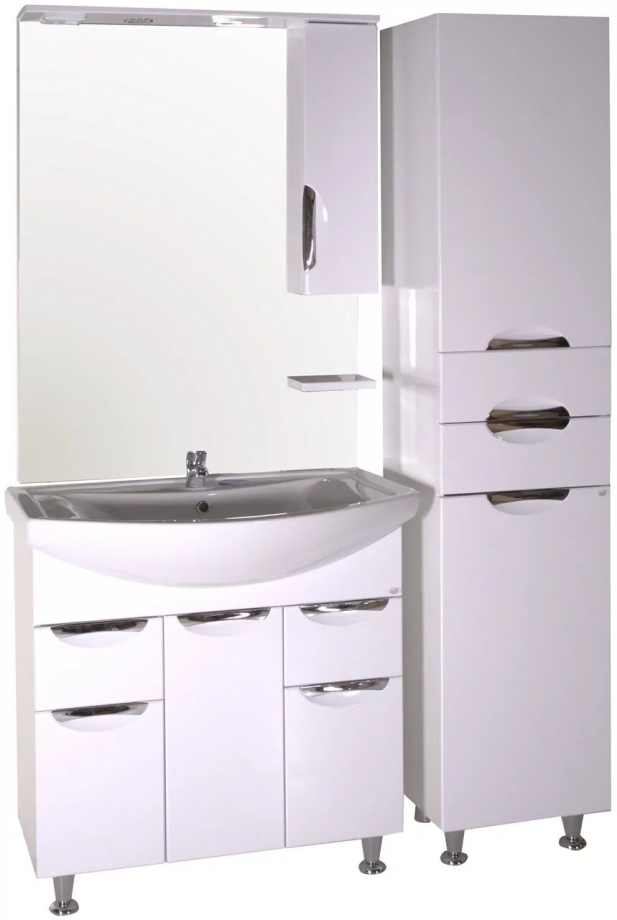 Мебель для ванной Асб-мебель Мессина 80 комплект, напольный, белый