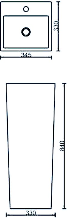 Раковина SantiLine SL-4010 напольная, белая