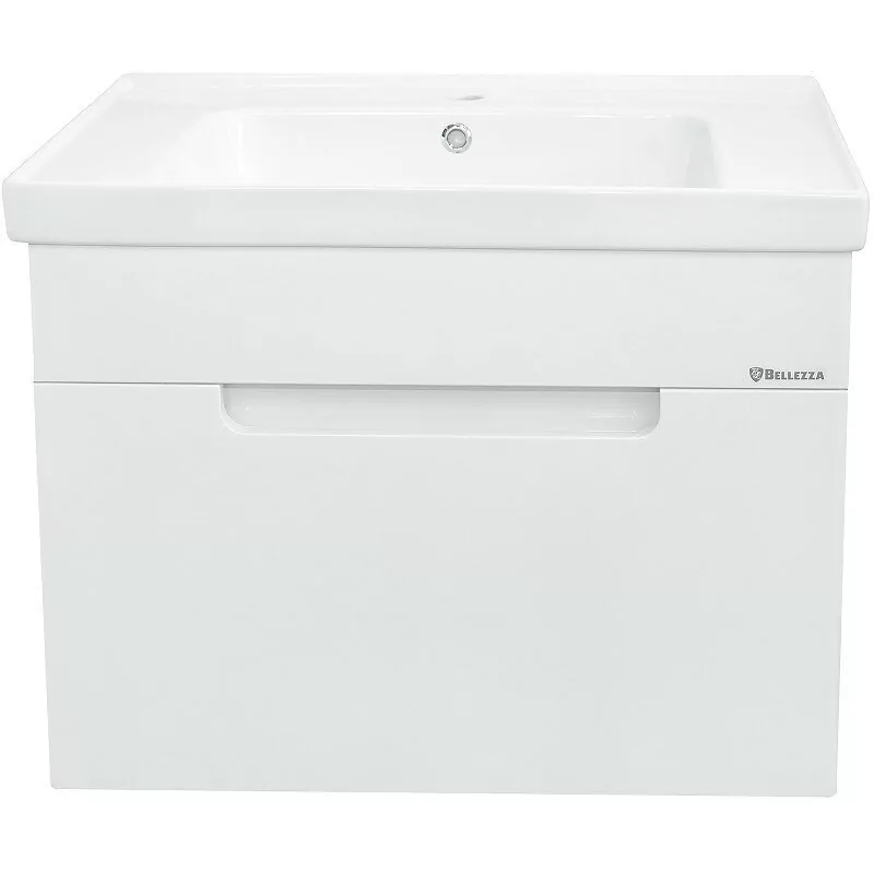 Тумба c раковиной Bellezza Грейс 70 подвесная, с 1 ящиком, белая