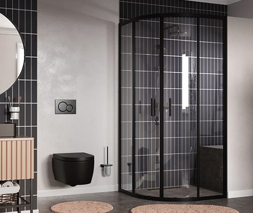 Душевой уголок WasserKraft Dill 61S01 90х90 прозрачное стекло, черный матовый