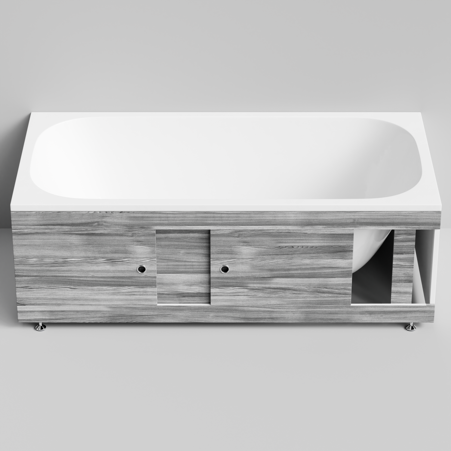 Экран под ванну Vod-ok Купе 170 раздвижной Лиственница структурная контрастно-серая