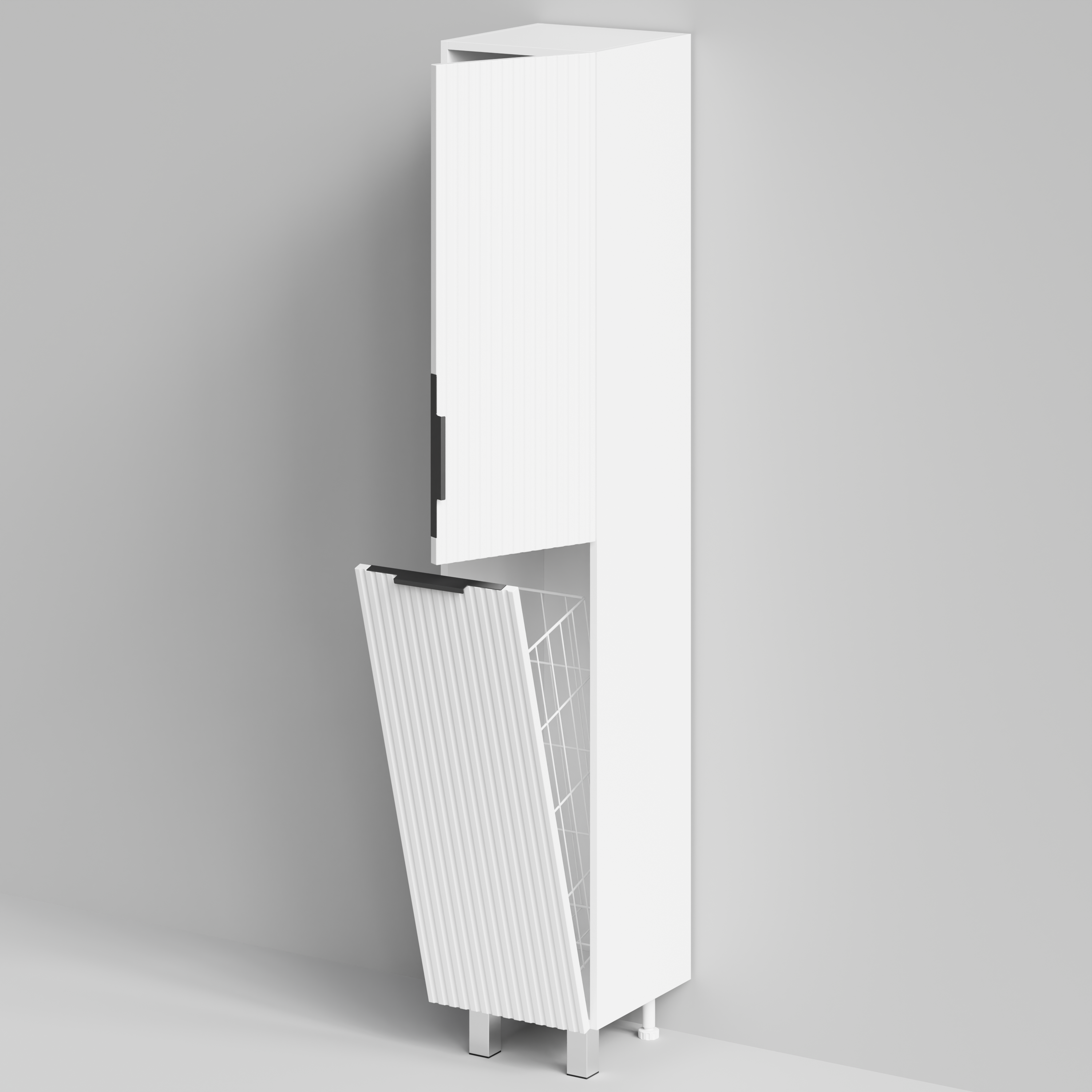 Пенал Vod-ok Дольче 35 L/R, 2 двери, корзина, напольный, белый + 13 цветов