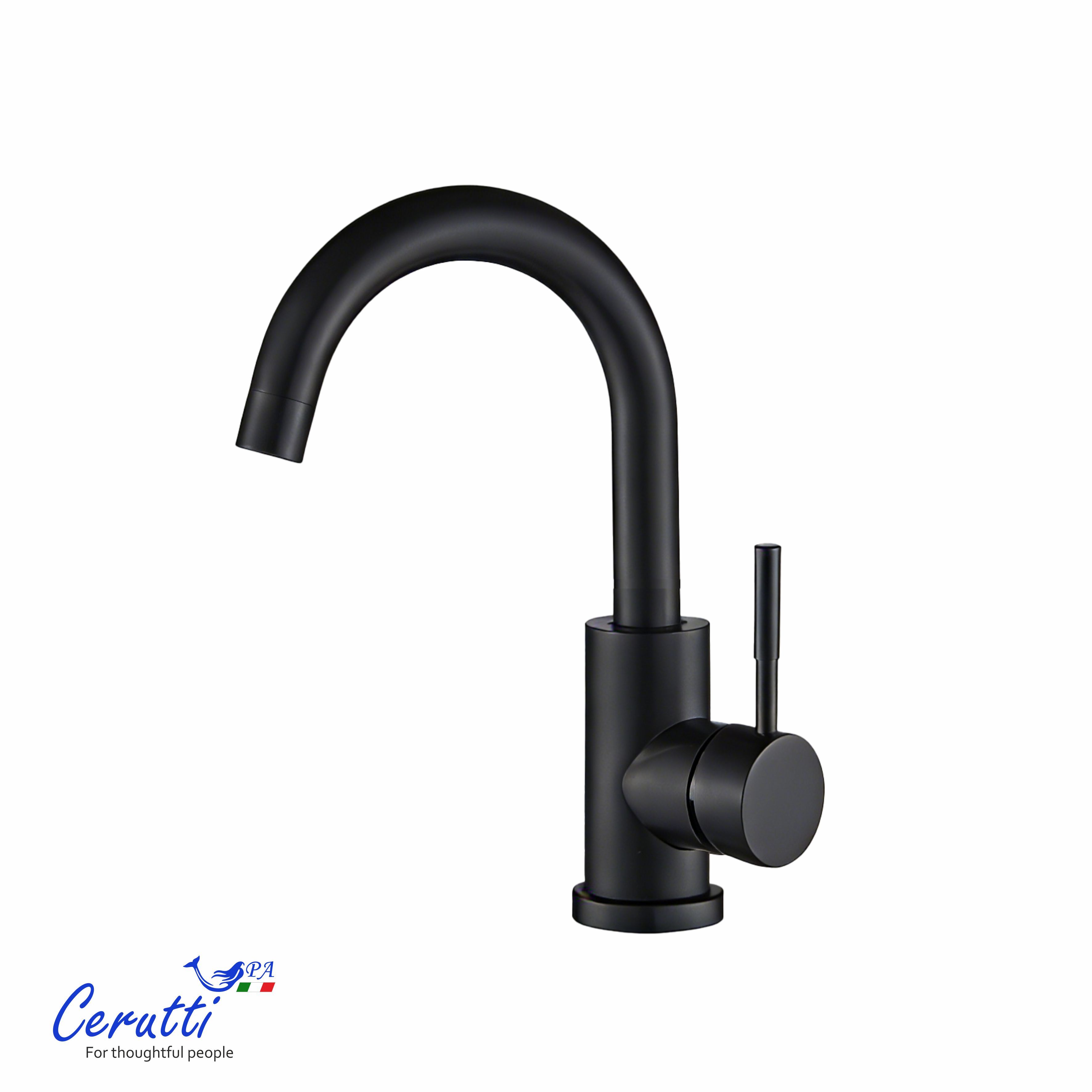 Смеситель для раковины Ceruttispa Сельсо MB (CELSO MB) из нержавеющей стали, цвет черный матовый